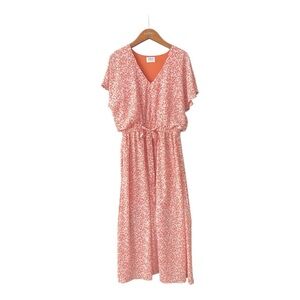 Sienna Sky Coral Pink Floral Midi Dress